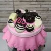 Pote de vidro personalizado rosa decorado com bombons em biscuit (Em diversas cores e modelos) - Image 3